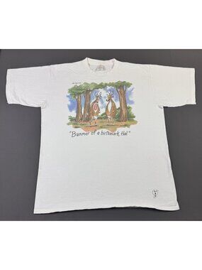 Rare Vintage 90s The Far Side Bummer Of A Birthmark Funny Humor Art White XL Tee
